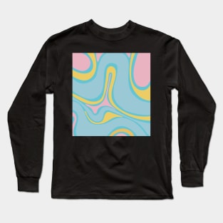 Retro Swirl - Pink, Yellow, Blue Long Sleeve T-Shirt